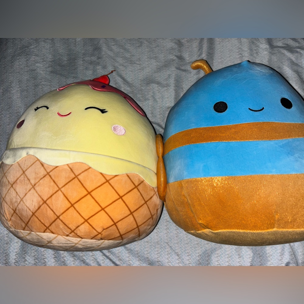 Ice Cream Cone Plush Toy Set - Blue and Brown